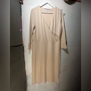 Calvin Klein Beige Long Sleeve Dress